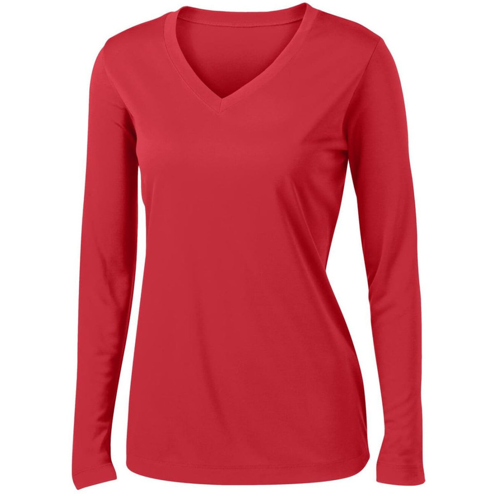 Sport-Tek Ladies Long Sleeve PosiCharge Competitor V-Neck Tee
