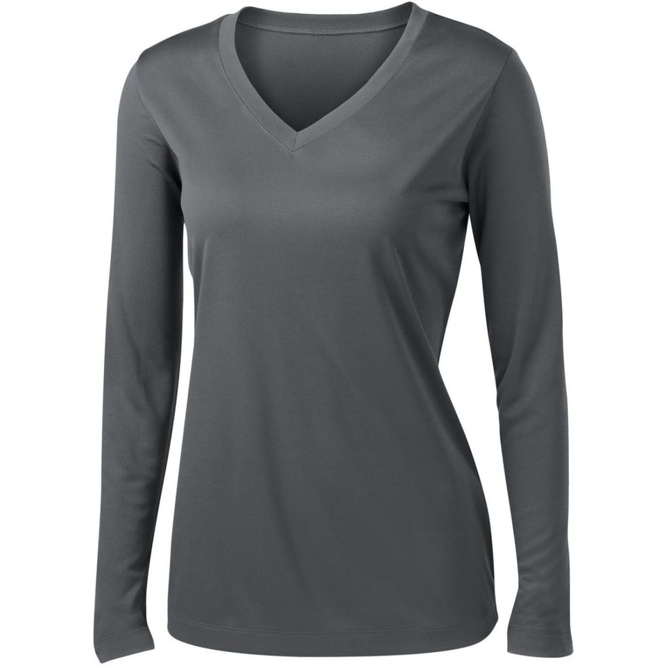 Sport-Tek Ladies Long Sleeve PosiCharge Competitor V-Neck Tee