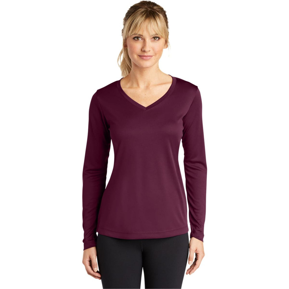 Sport-Tek Ladies Long Sleeve PosiCharge Competitor V-Neck Tee