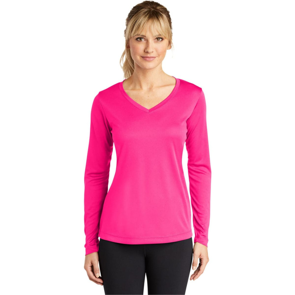 Sport-Tek Ladies Long Sleeve PosiCharge Competitor V-Neck Tee