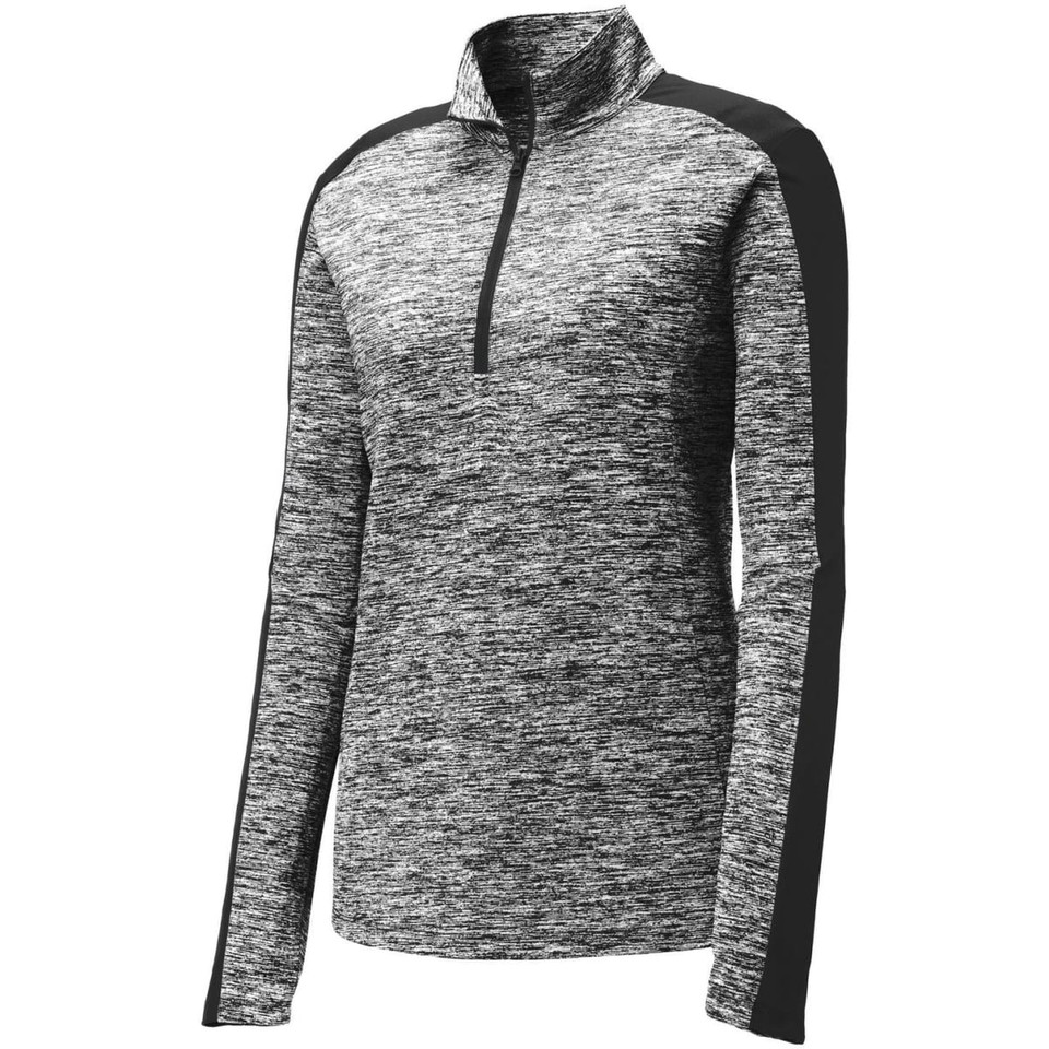 Sport-Tek Ladies PosiCharge Electric Heather Colorblock 1/4-Zip Pullover