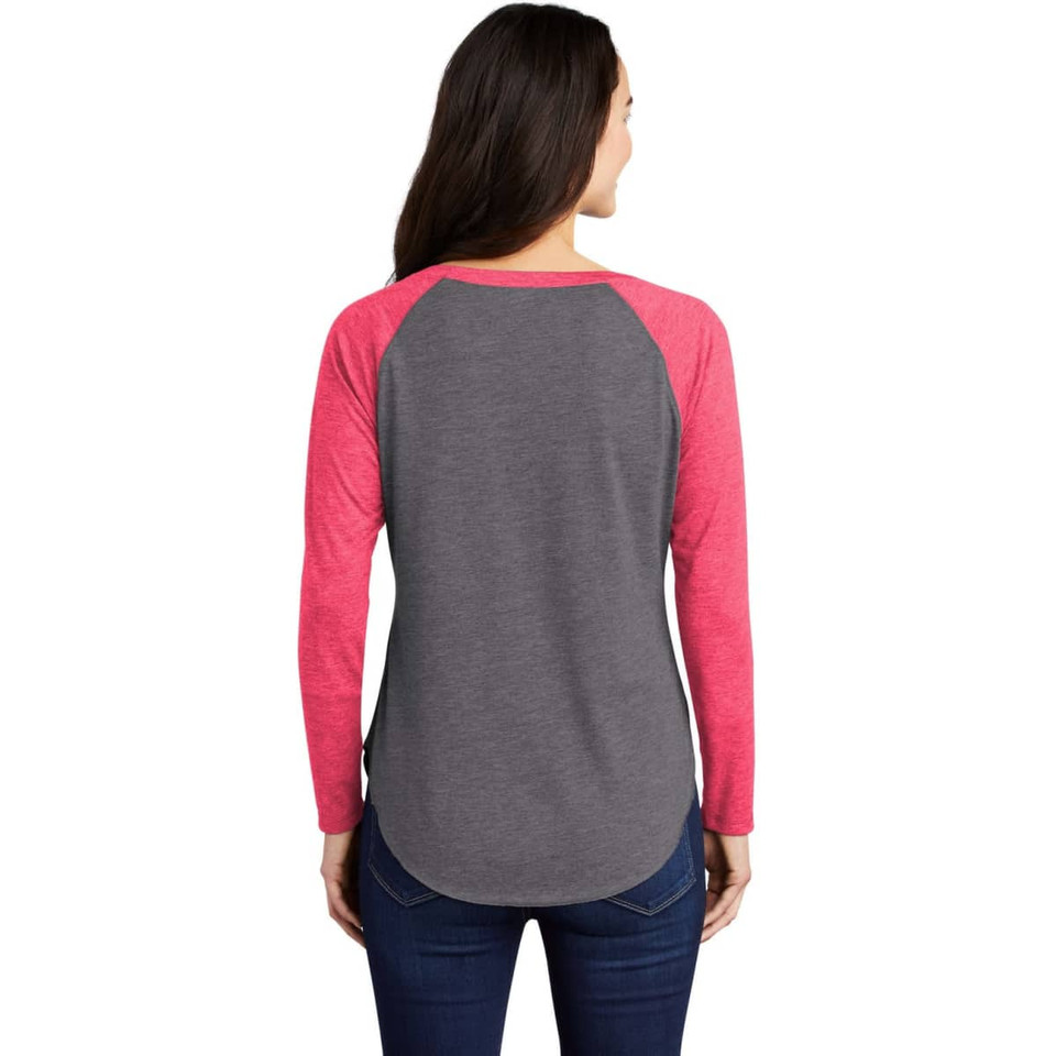 Sport-Tek  Ladies PosiCharge  Long Sleeve Tri-Blend Wicking Scoop Neck Raglan Tee
