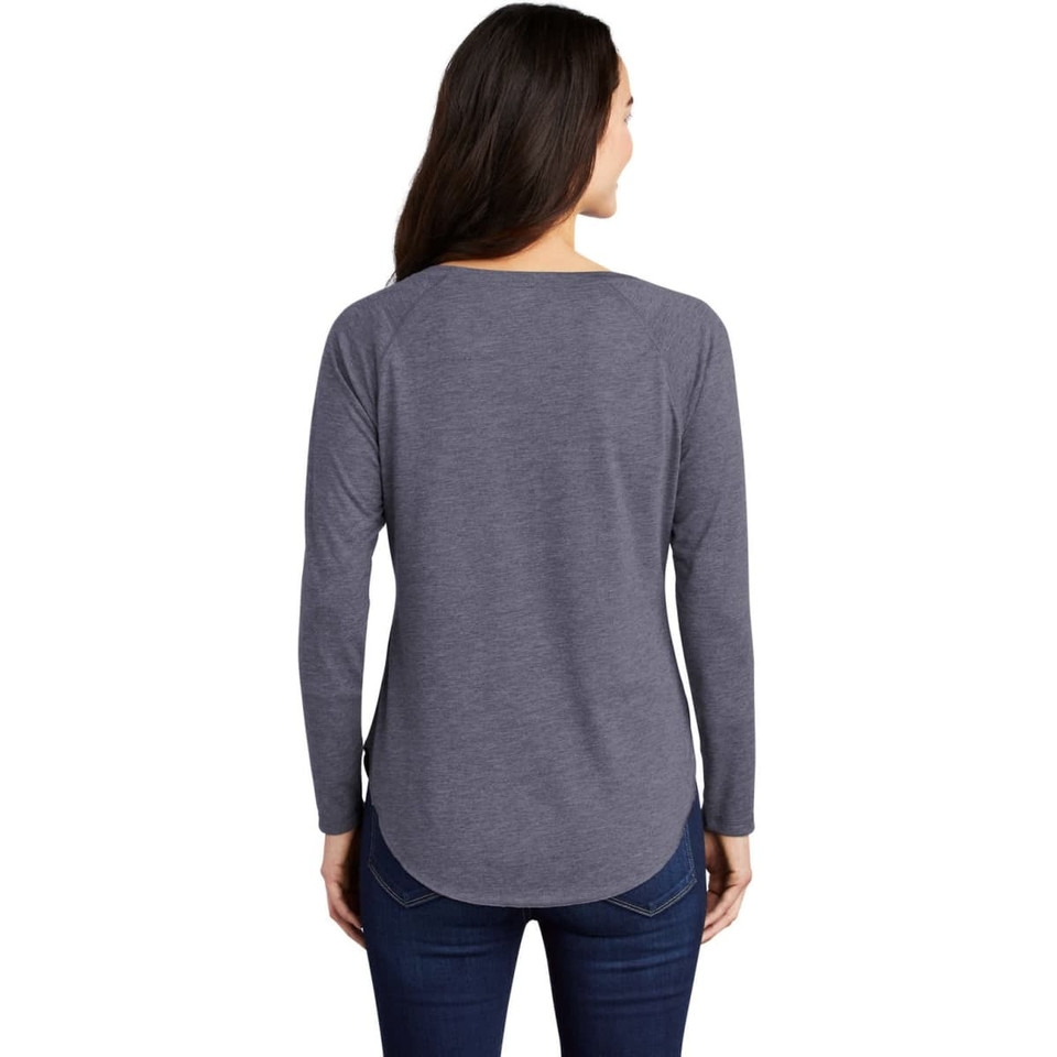 Sport-Tek  Ladies PosiCharge  Long Sleeve Tri-Blend Wicking Scoop Neck Raglan Tee