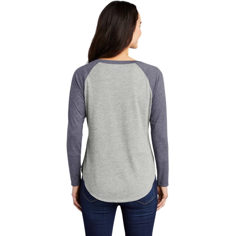 Sport-Tek  Ladies PosiCharge  Long Sleeve Tri-Blend Wicking Scoop Neck Raglan Tee