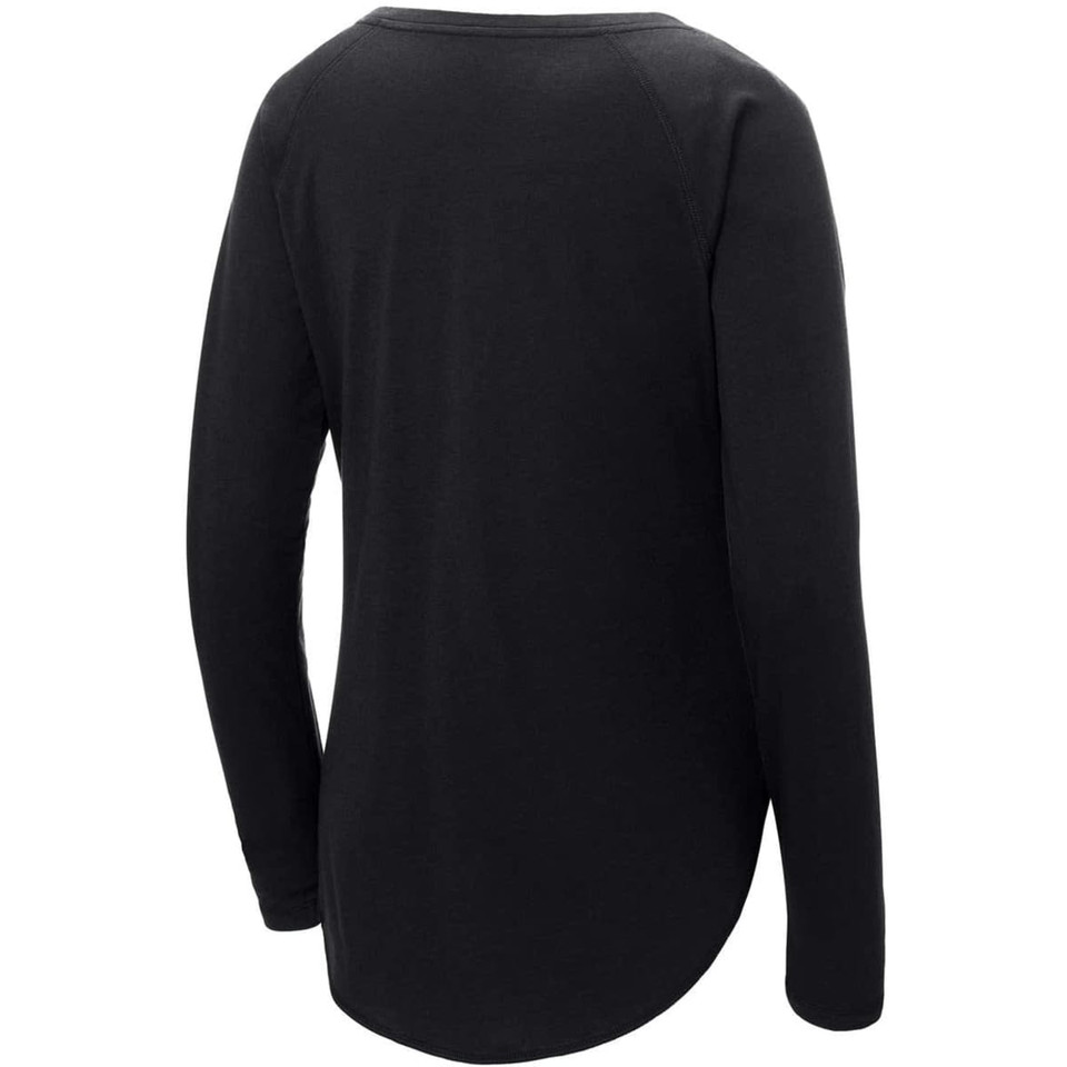 Sport-Tek  Ladies PosiCharge  Long Sleeve Tri-Blend Wicking Scoop Neck Raglan Tee