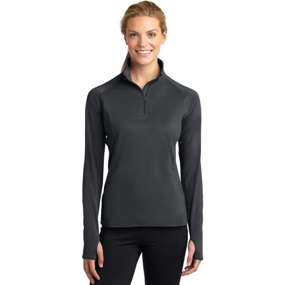 Sport-Tek Ladies Sport-Wick Stretch 1/2-Zip Pullover