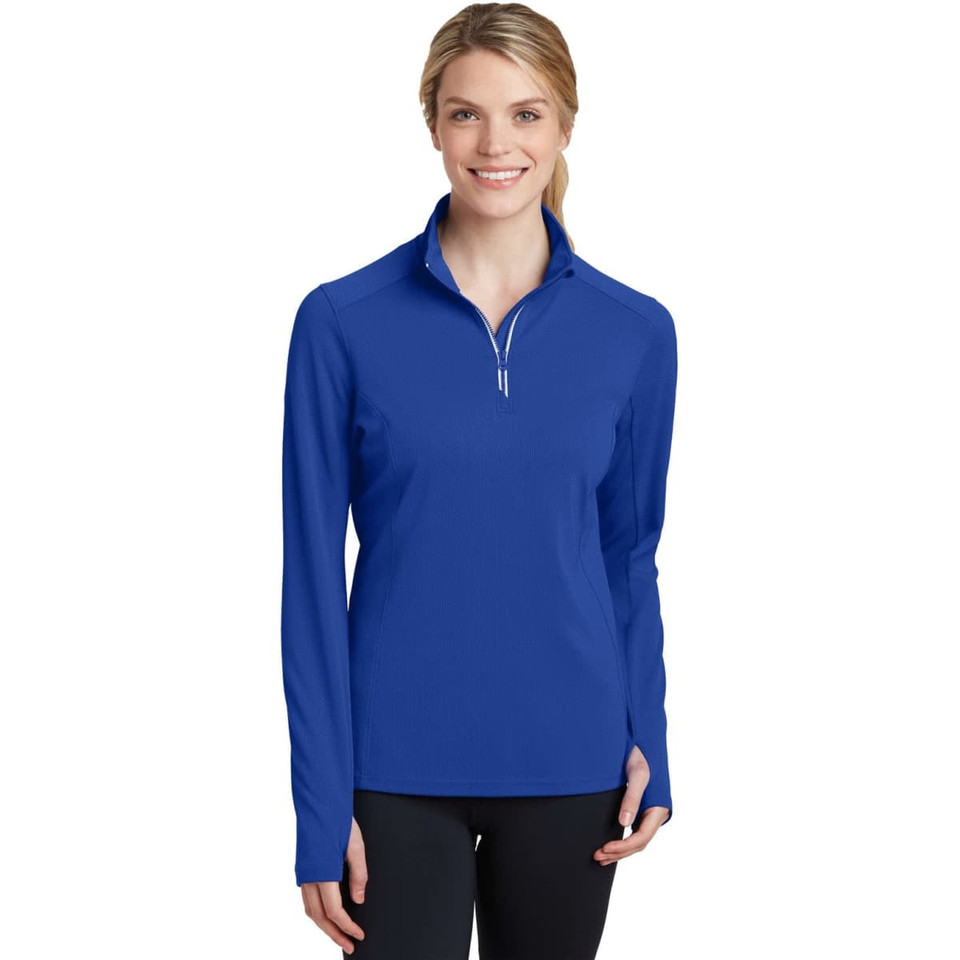 Sport-Tek Ladies Sport-Wick Textured 1/4-Zip Pullover