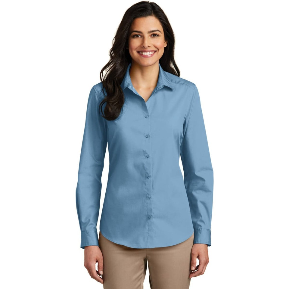 Port Authority Ladies Long Sleeve Carefree Poplin Shirt
