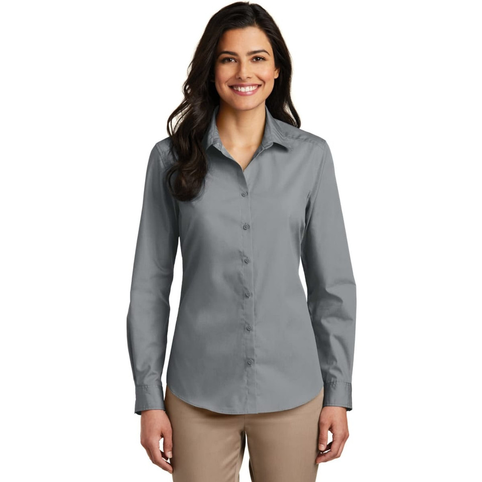 Port Authority Ladies Long Sleeve Carefree Poplin Shirt