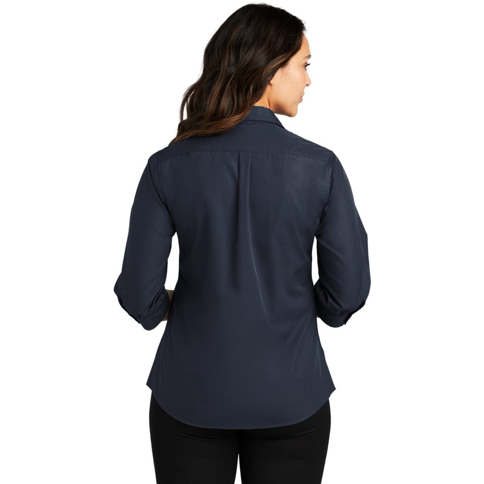 Port Authority Ladies 3/4-Sleeve Carefree Poplin Shirt