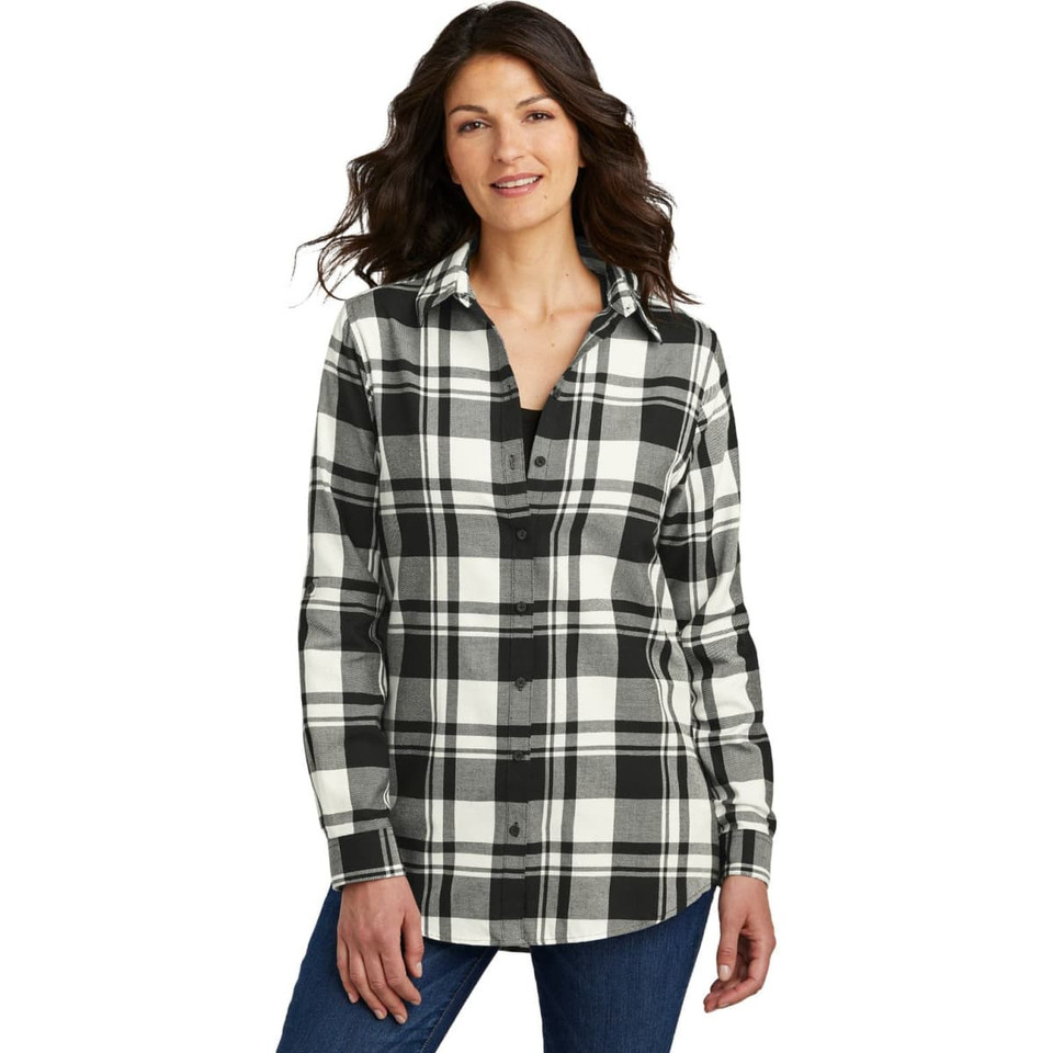 Port Authority Ladies Plaid Flannel Tunic