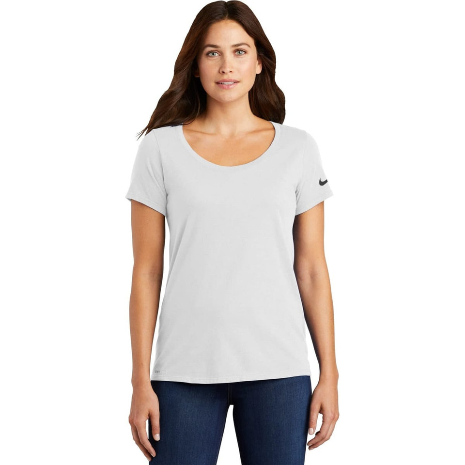 Nike Ladies Dri-FIT Cotton/Poly Scoop Neck Tee