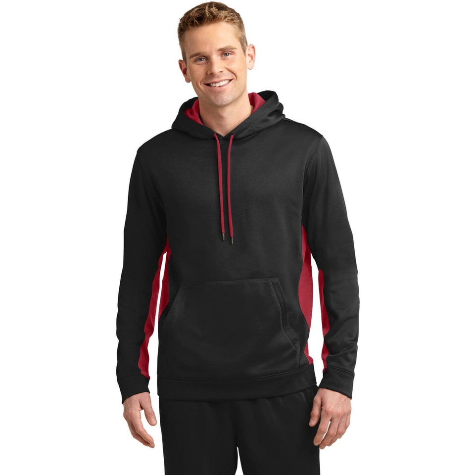 Sport-Tek Sport-Wick Fleece Colorblock Hooded Pullover