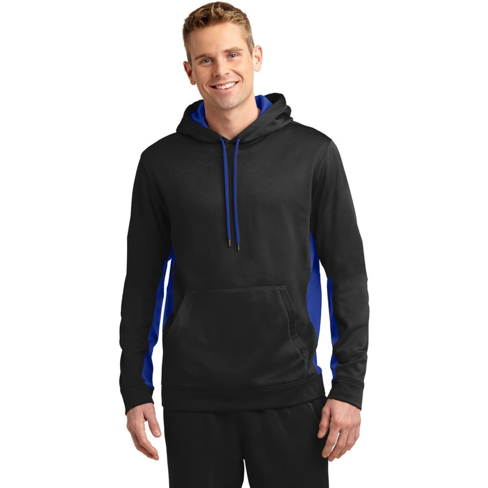 Sport-Tek Sport-Wick Fleece Colorblock Hooded Pullover
