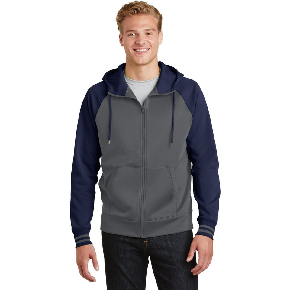 Sport-Tek Sport-Wick Varsity Fleece Full-Zip Hooded Jacket
