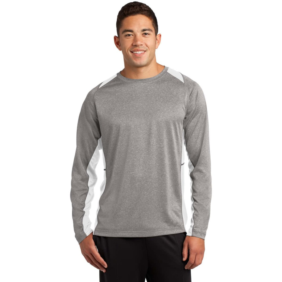 Sport-Tek Long Sleeve Heather Colorblock Contender Tee