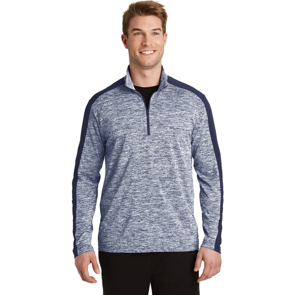 Sport-Tek PosiCharge Electric Heather Colorblock 1/4-Zip Pullover