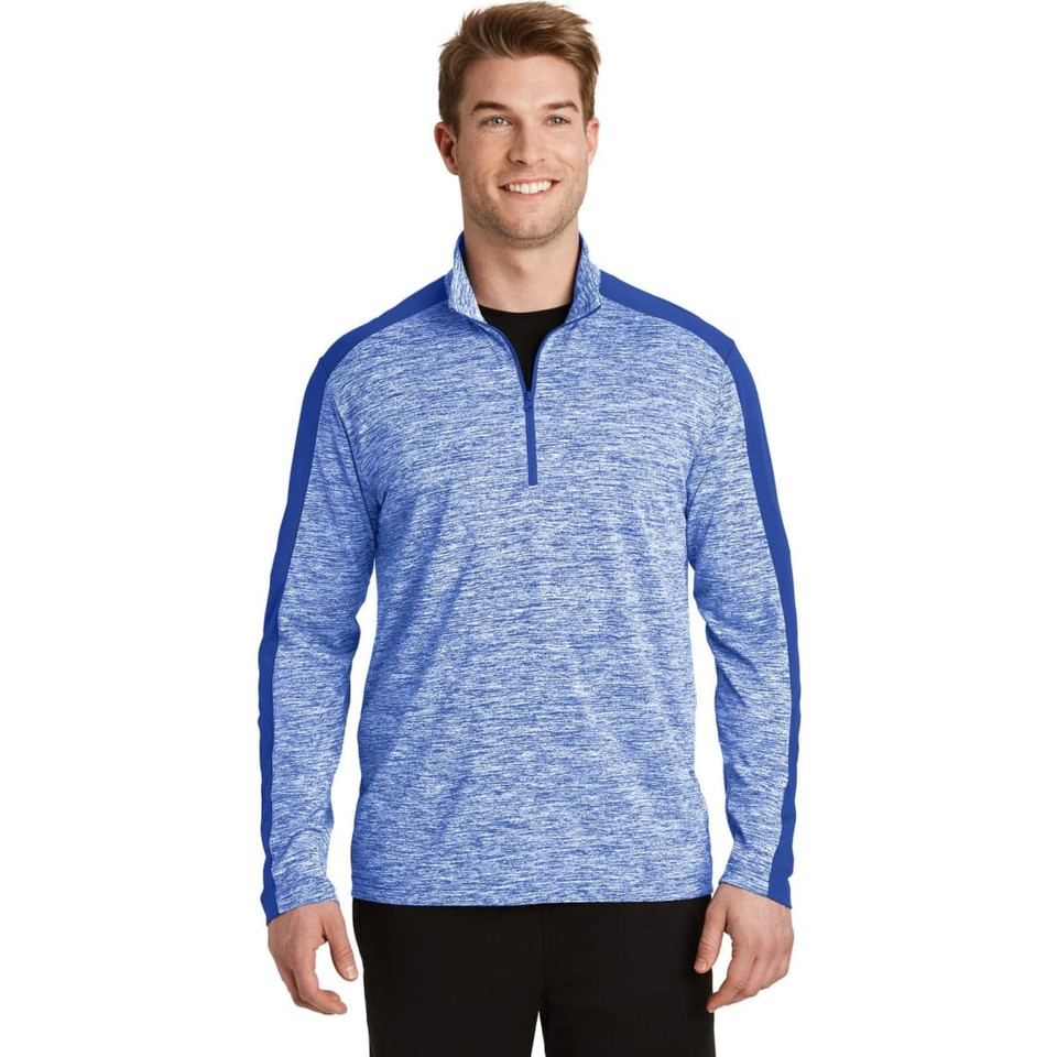 Sport-Tek PosiCharge Electric Heather Colorblock 1/4-Zip Pullover