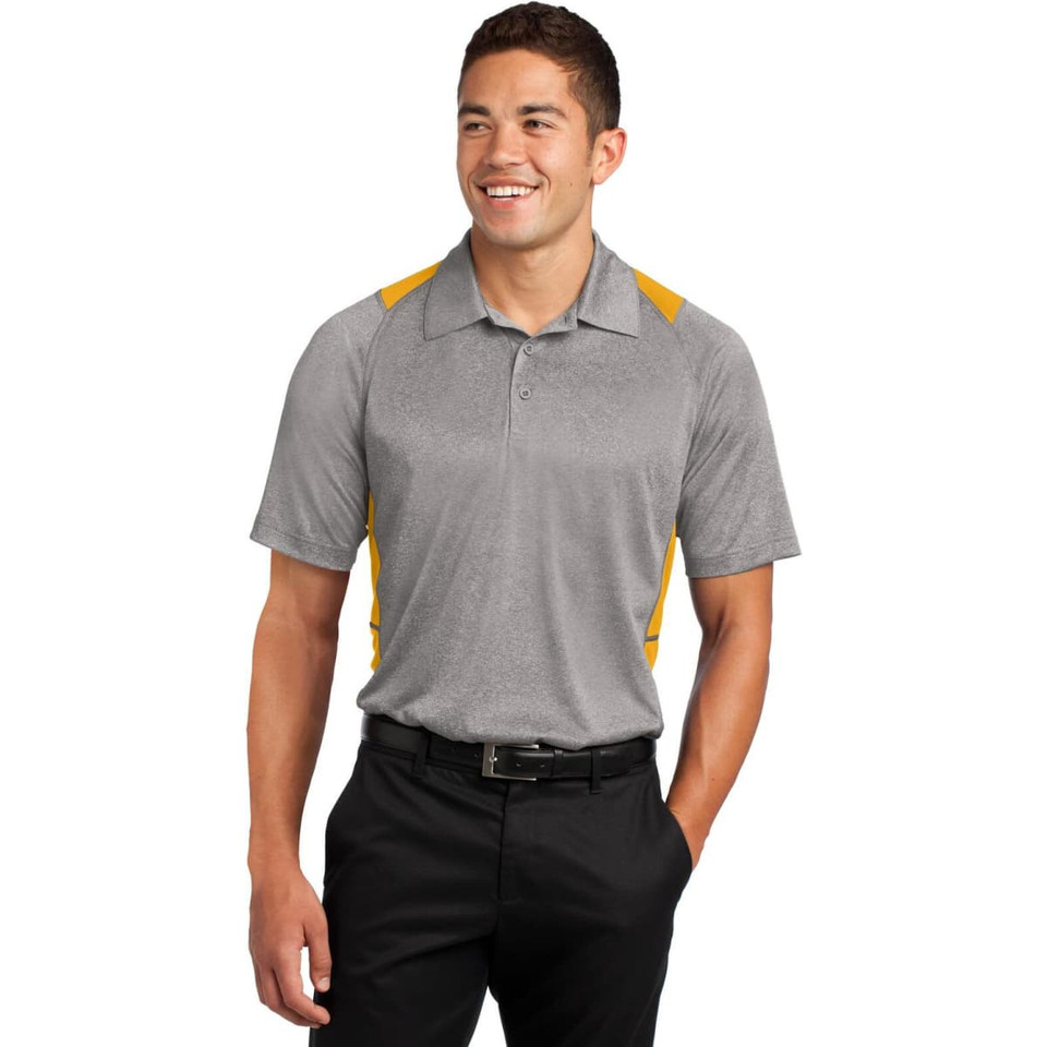 Sport-Tek Heather Colorblock Contender Polo