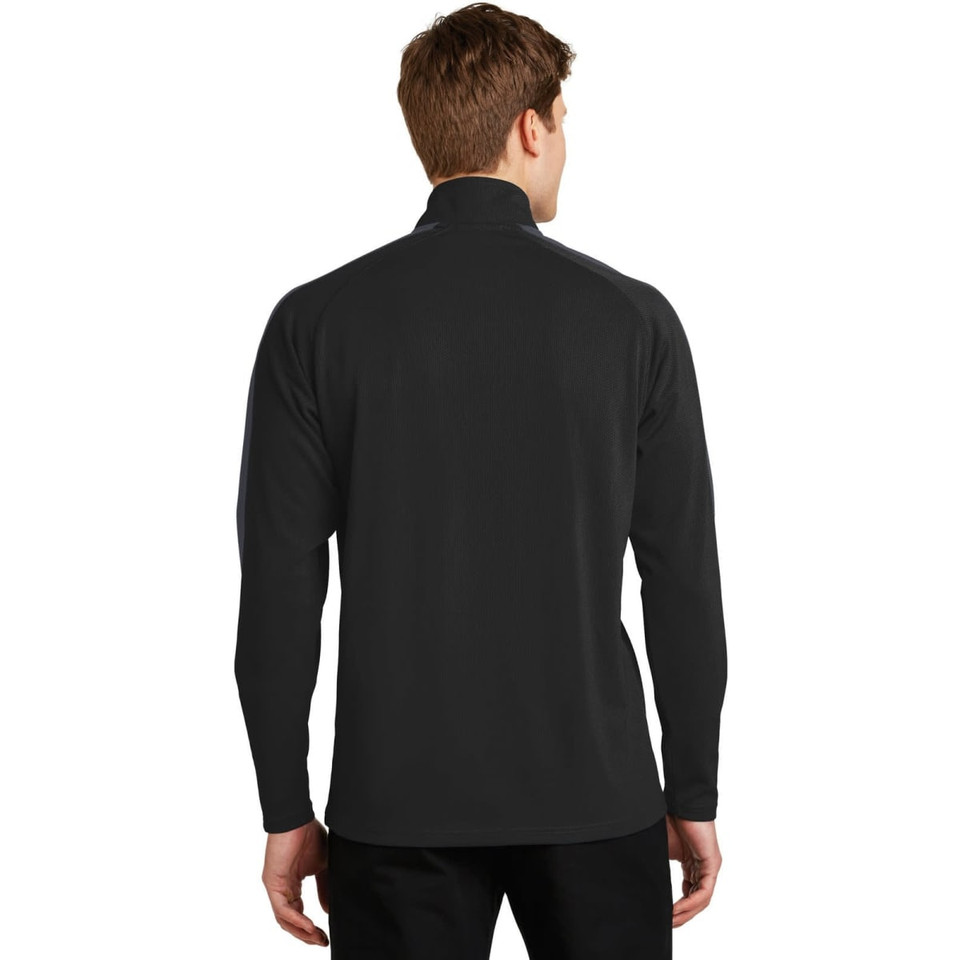 Sport-Tek Sport-Wick Textured Colorblock 1/4-Zip Pullover