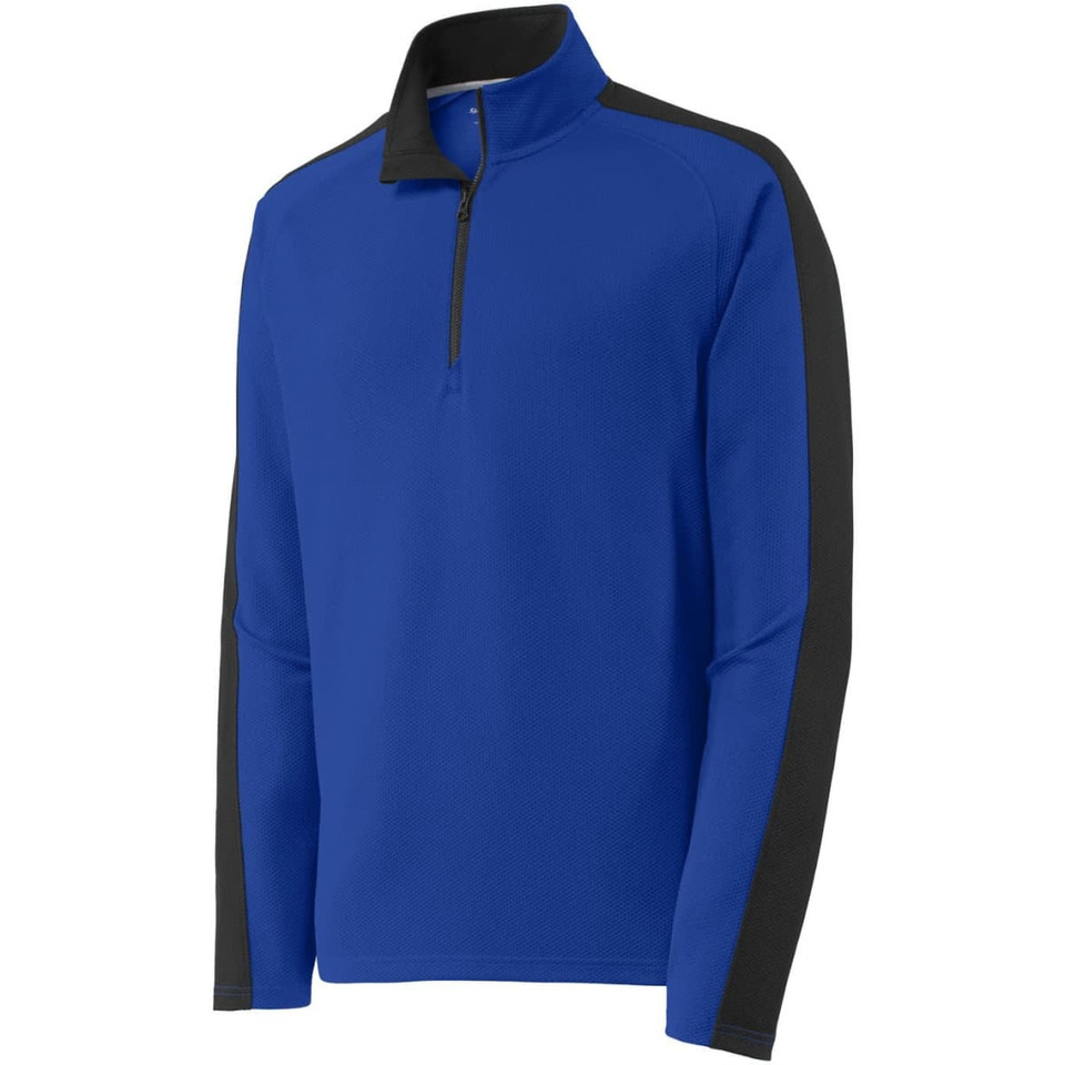 Sport-Tek Sport-Wick Textured Colorblock 1/4-Zip Pullover
