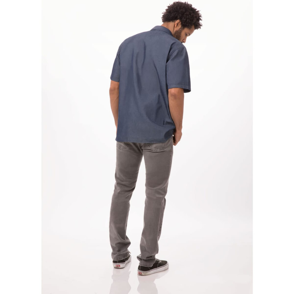 Detroit Men's Short Sleeve Denim Shirt