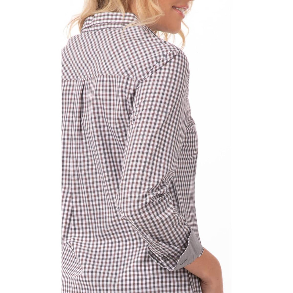 Modern Gingham Women's Long Sleeve Dress Shirt