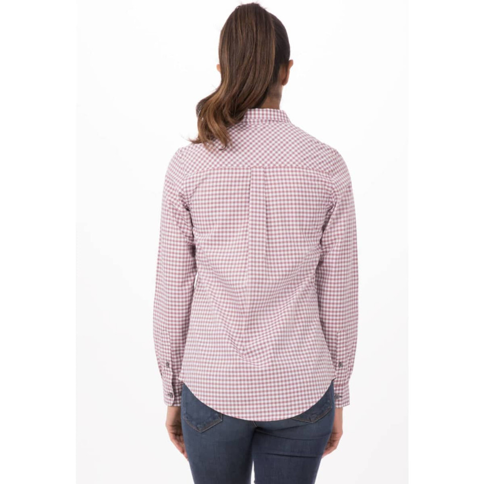Modern Gingham Women's Long Sleeve Dress Shirt