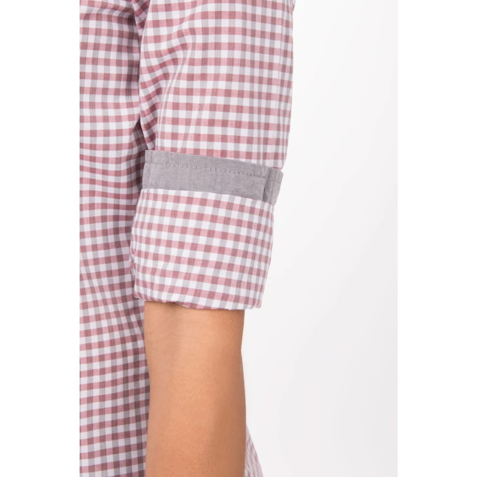 Modern Gingham Women's Long Sleeve Dress Shirt