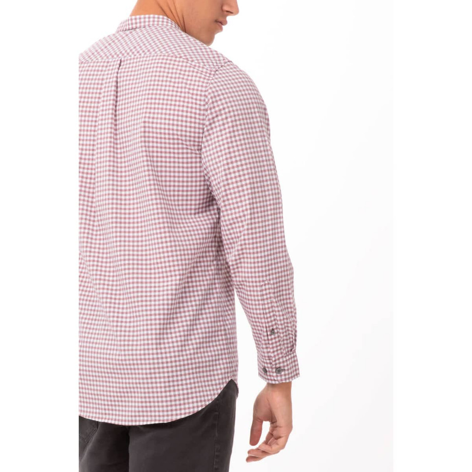 Modern Gingham Men's Long Sleeve Dress Shirt-