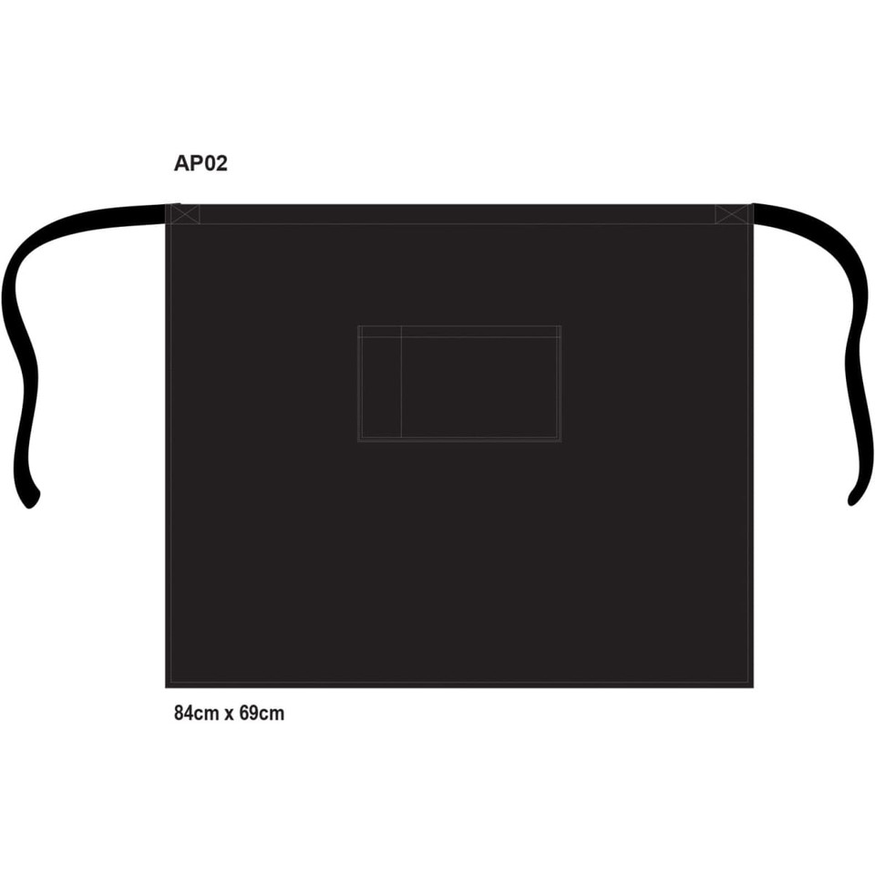 Long waist apron w86xh70cm