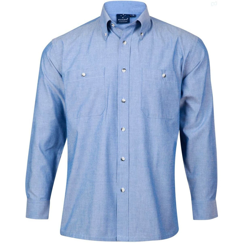 Mens w/f chambray shirt L/S