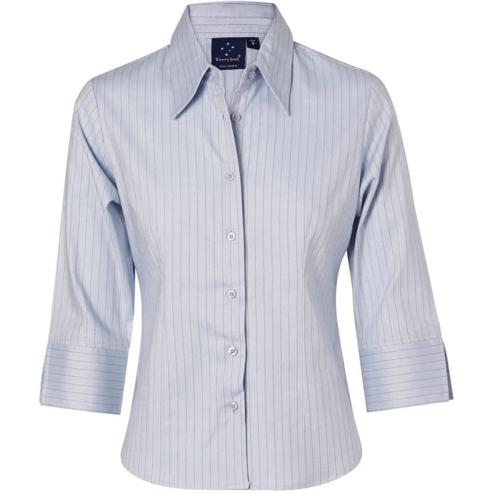 Ladies' 3/4 Sleeve Stretch Stripe Shirt
