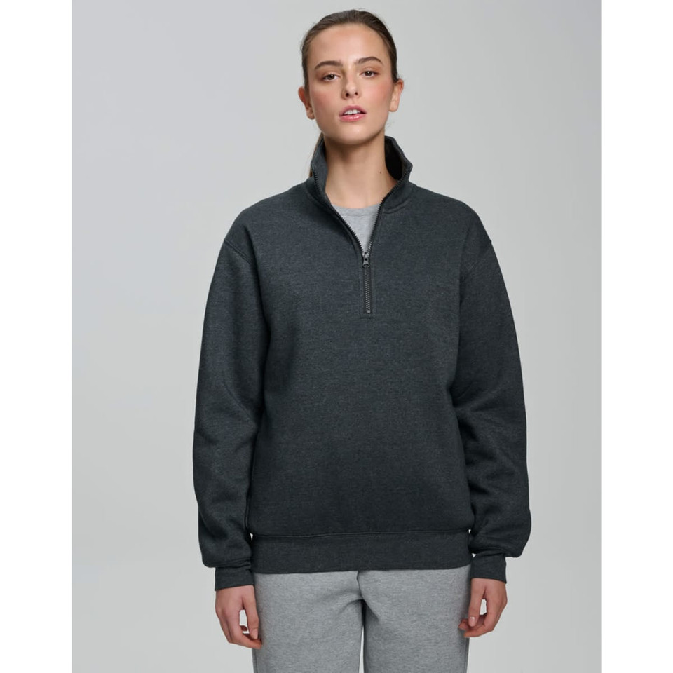 1/2 zip collar fleecy sweat