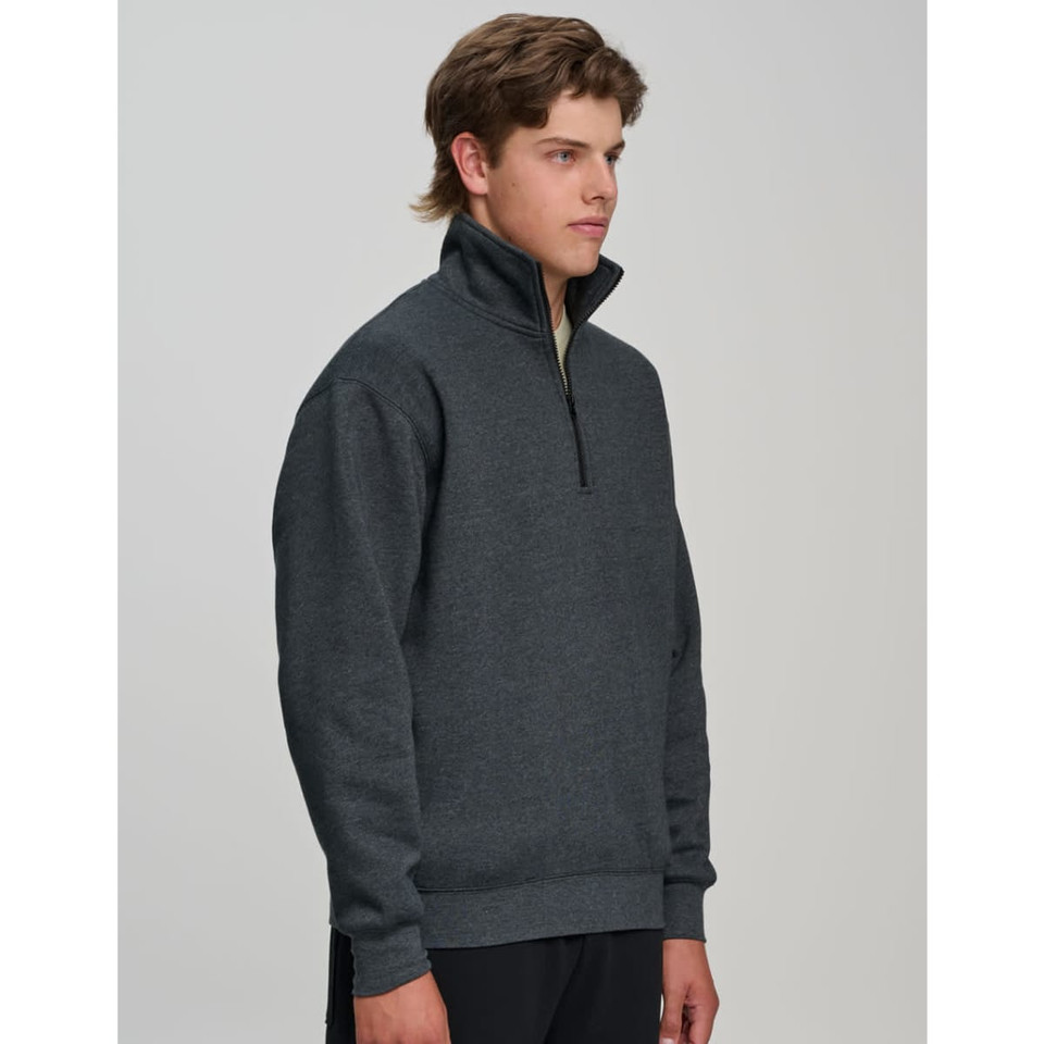 1/2 zip collar fleecy sweat