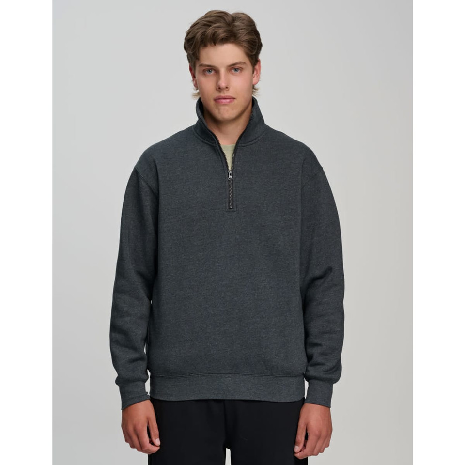 1/2 zip collar fleecy sweat
