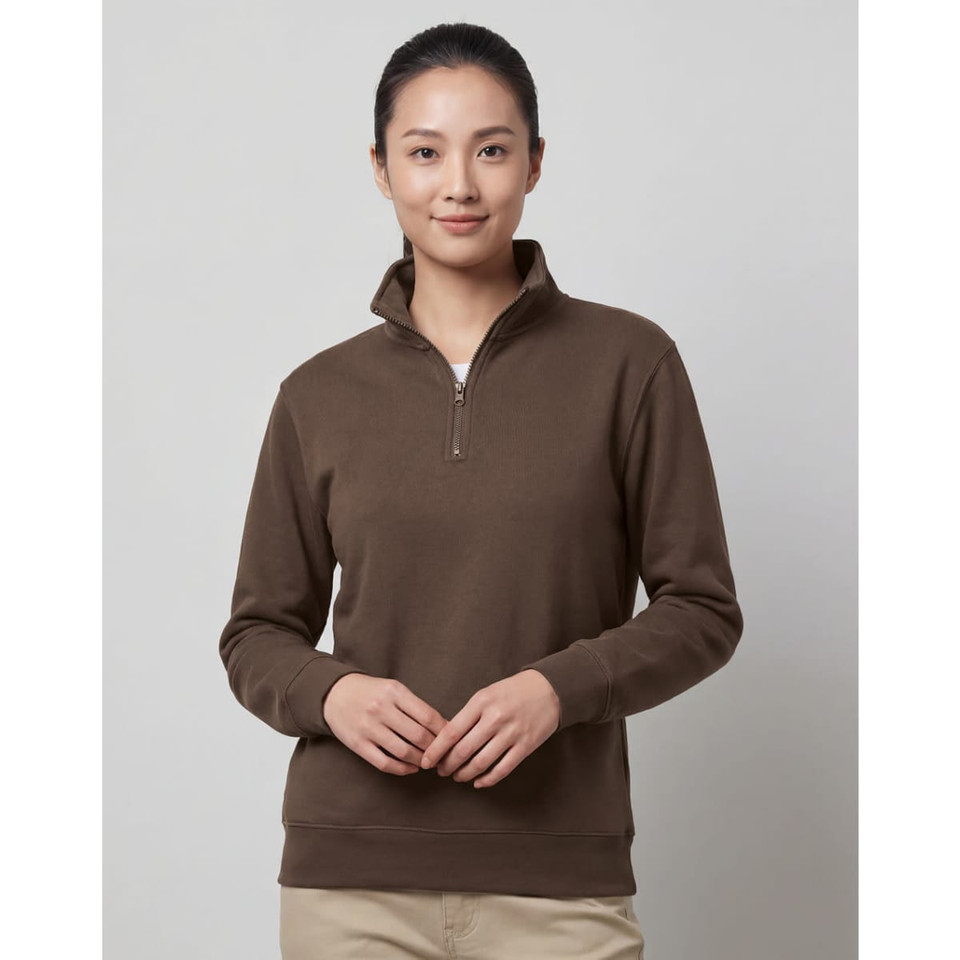 1/2 zip collar fleecy sweat