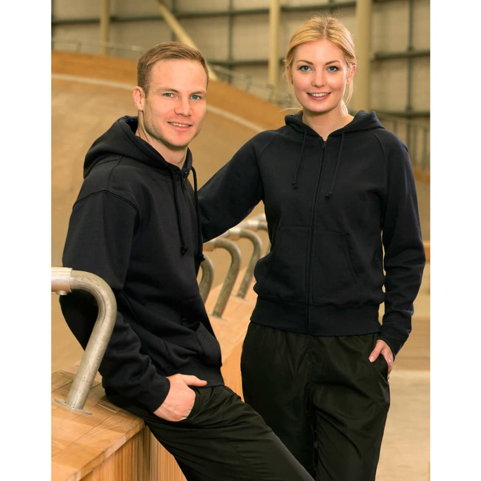 Ladies' full-zip fleecy hoodie