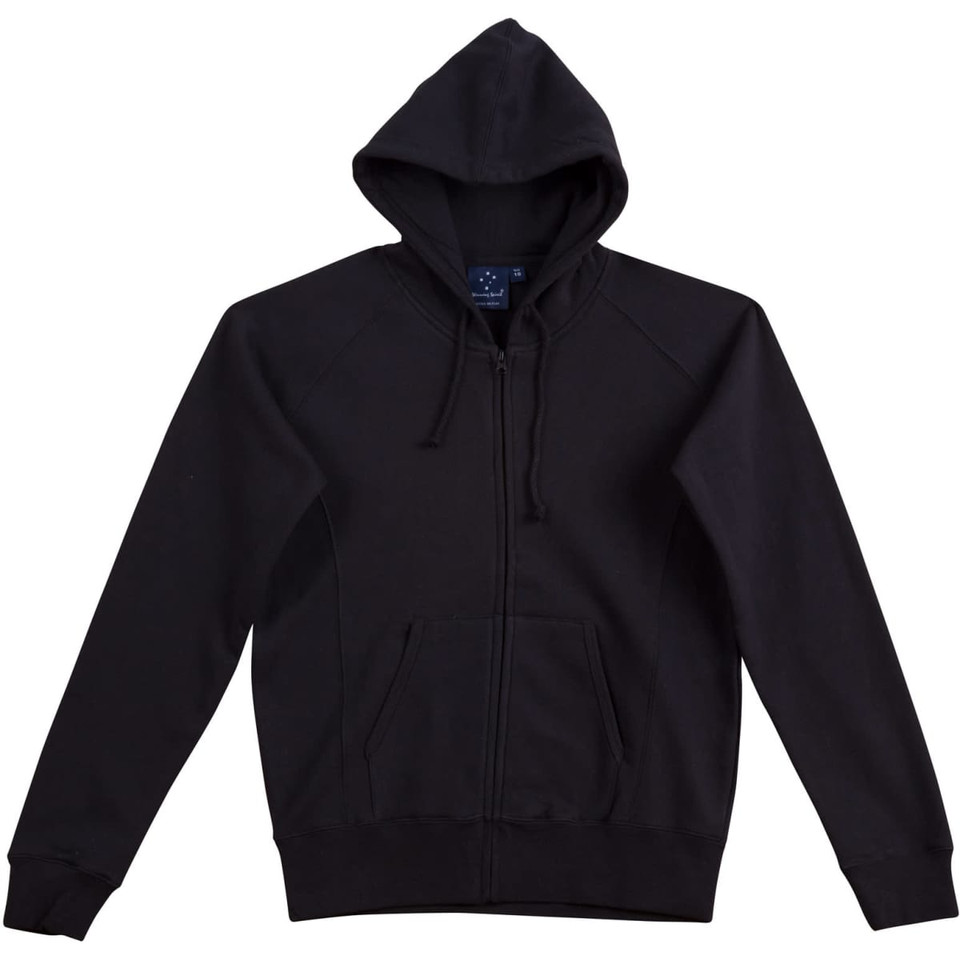 Ladies' full-zip fleecy hoodie