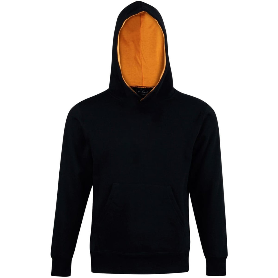 Kids' Close Front  Contrast Fleecy Hoodie