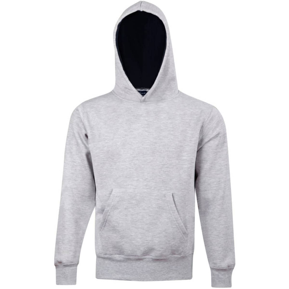 Kids' Close Front  Contrast Fleecy Hoodie