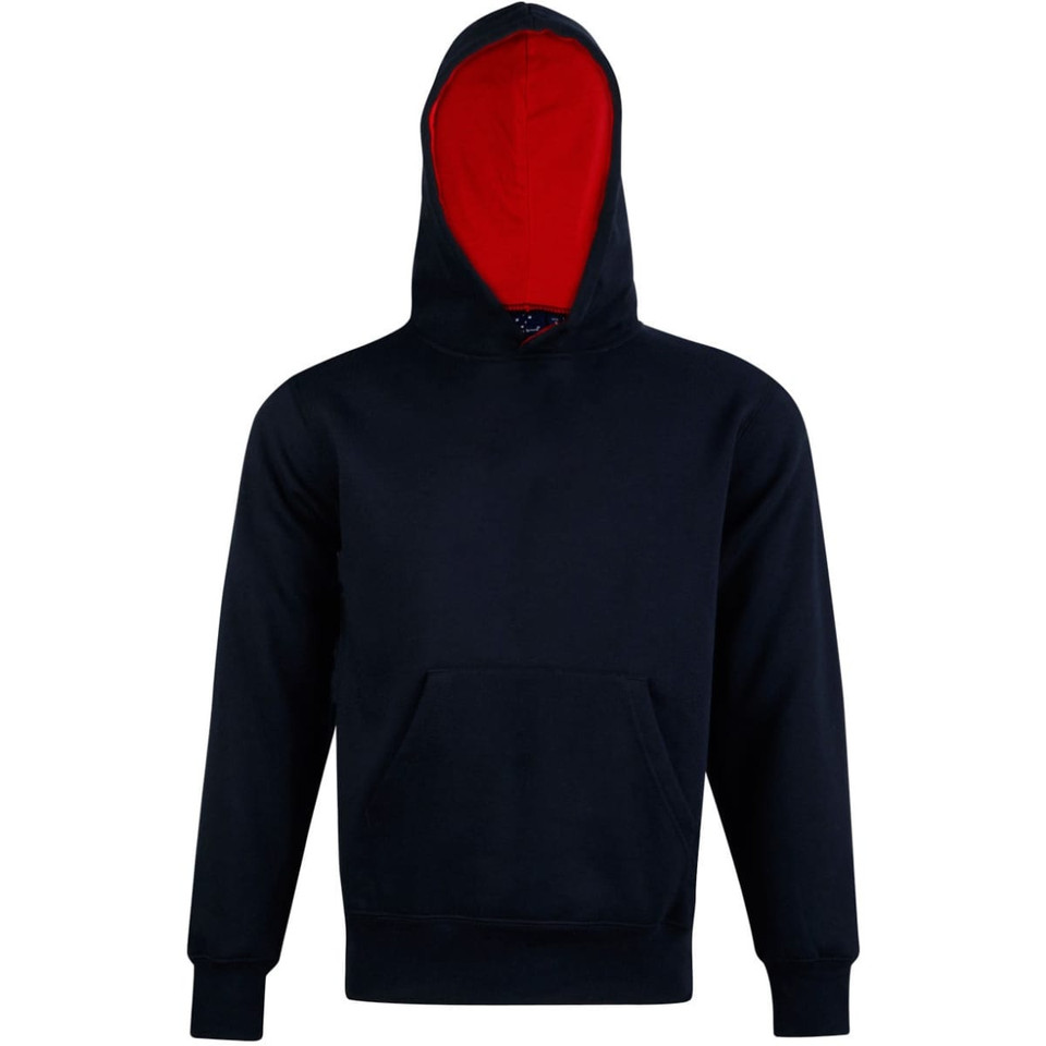 Kids' Close Front  Contrast Fleecy Hoodie