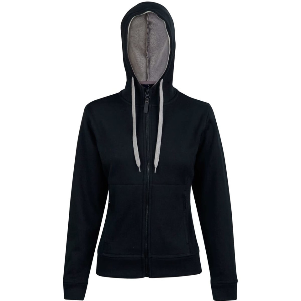 Ladies' Full Zip Contrast Fleece Hoodie