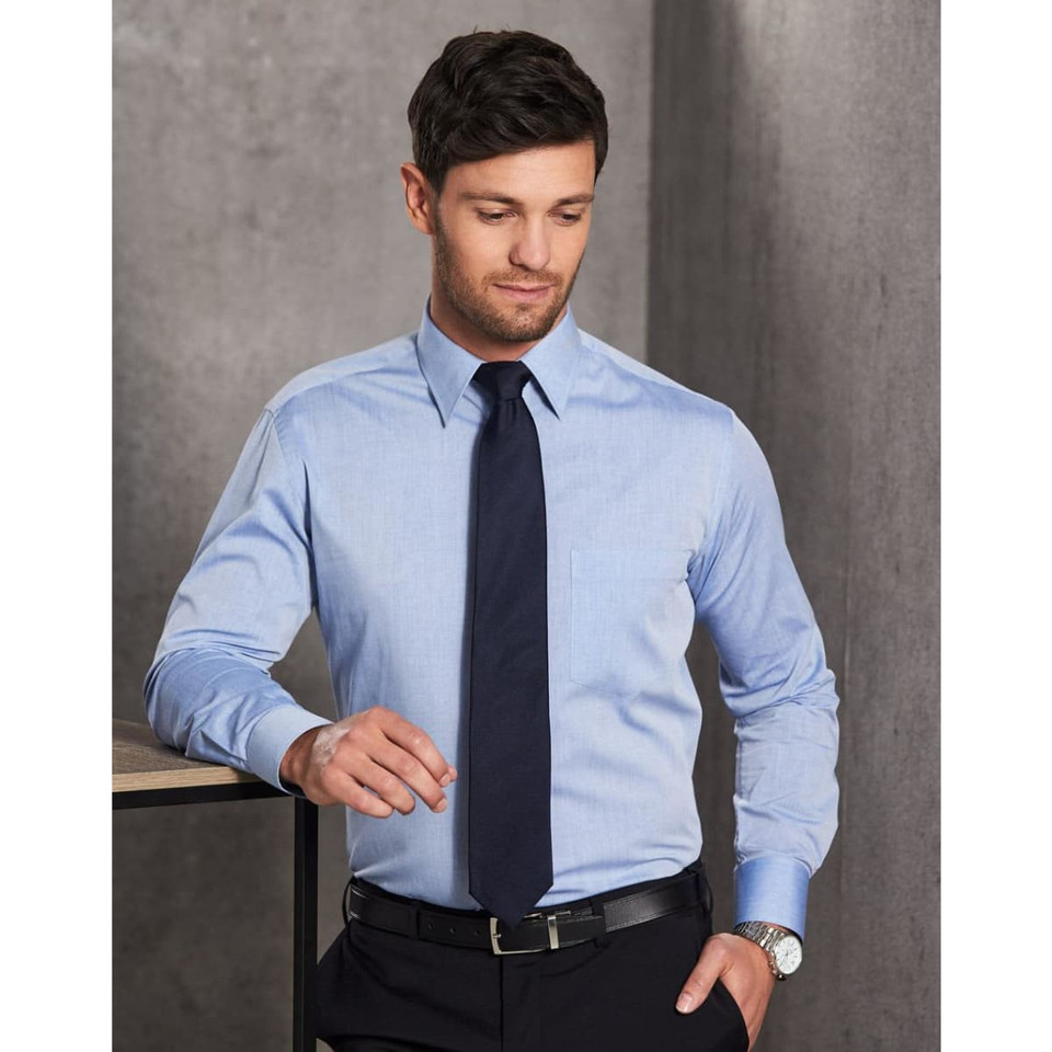 Men's Fine Chambray Long Sleeve Shirt