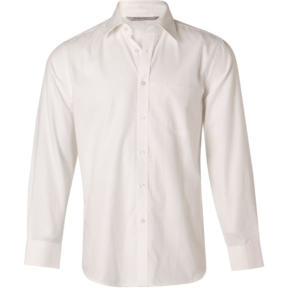 Men's Mini Herringbone Long Sleeve Shirt