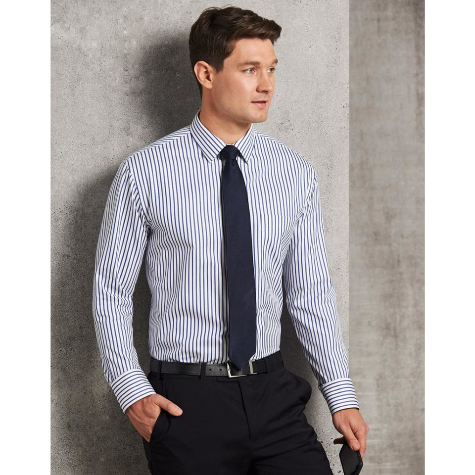 Men's Sateen Stripe L/S Shirt