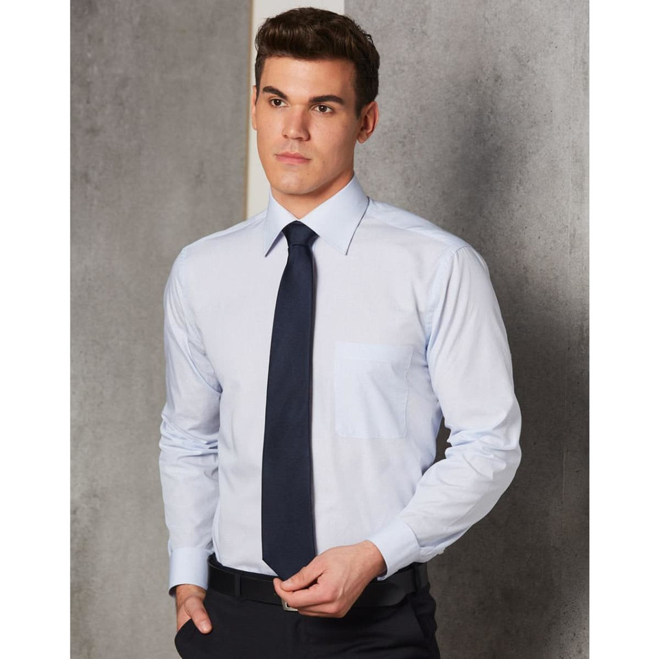Men's Mini Check Premium Cotton Long Sleeve Shirt