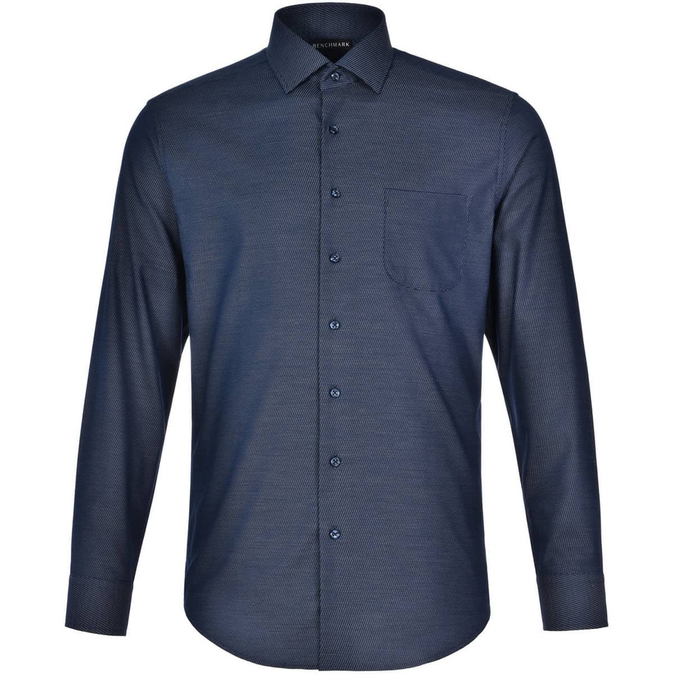 Men's Pin Dot Stretch L/S Shirt
