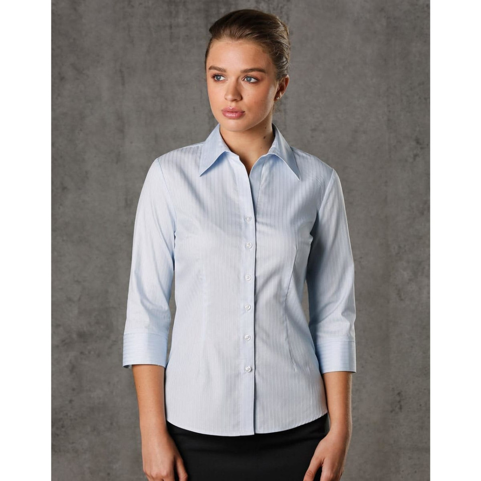 Women's Self Stripe 3/4 Sleeve Shirt
