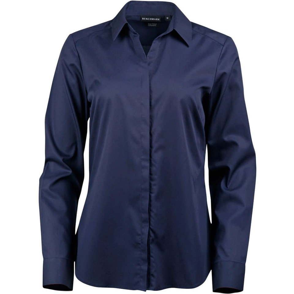 Ladies' Dobby Striped Taped L/S Shirt